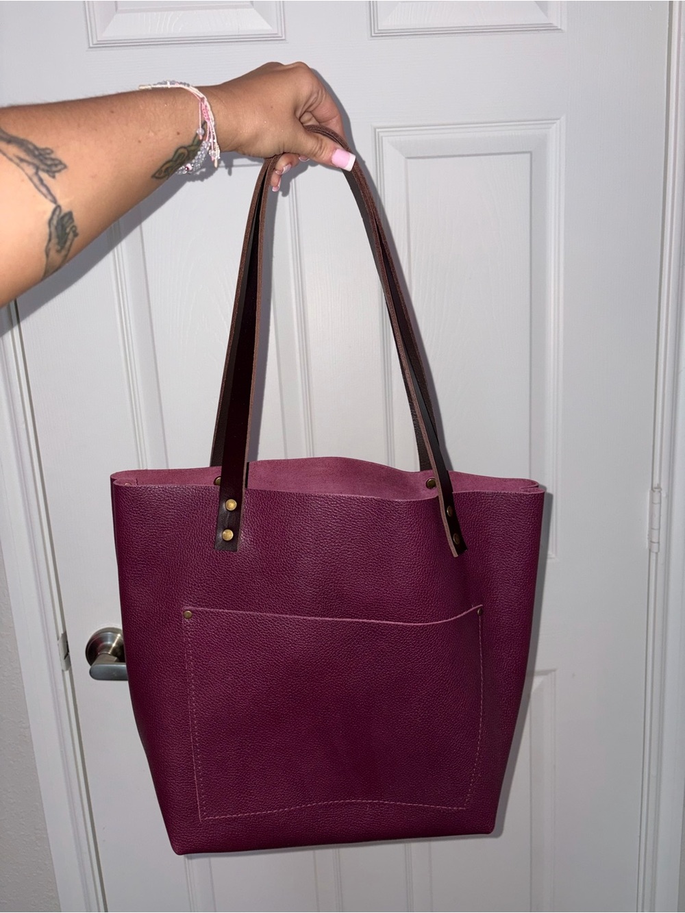 Portland Leather Goods Medium Classic Tote in Violet Moon